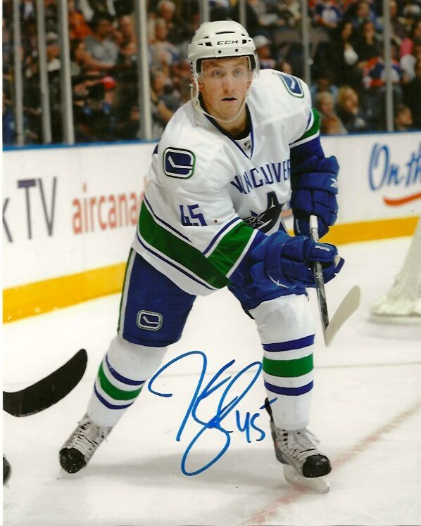 Vancouver Canucks Jordan Schroeder Autographed Signed 8x10 Photo Poster painting COA TWO