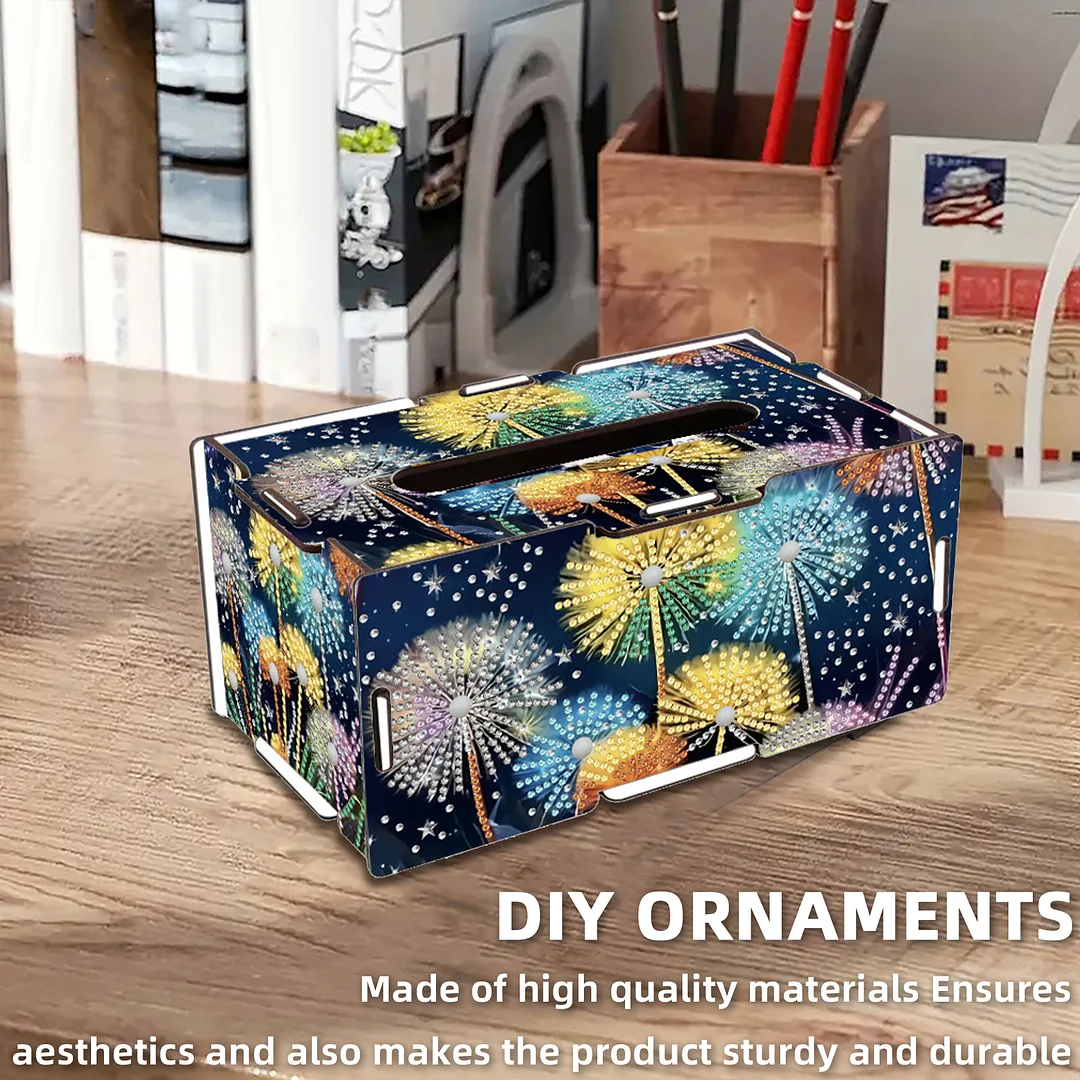 Dandelion DIY Diamond Art Paper Towel Holder for Home and Office Decoration