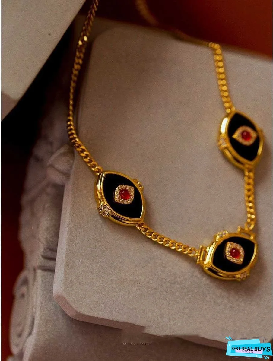 Fashion Trend Design Vintage Horse Eye Mystery Necklace Cuban Chain
