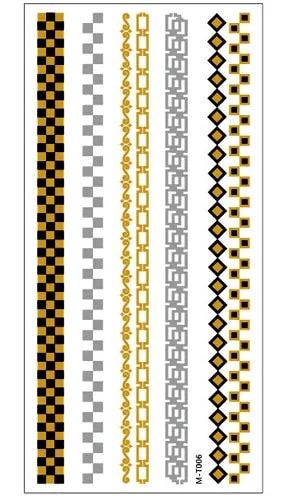 1sheet Indian Arabic body art women metallic temporary Mandala Flash Tattoos necklace sticker gold lace tatoo tatuagem maquiagem