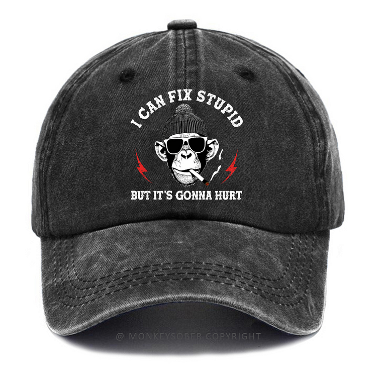 I Can Fix Stupid But It's Gonna Hurt Washed Baseball Caps
