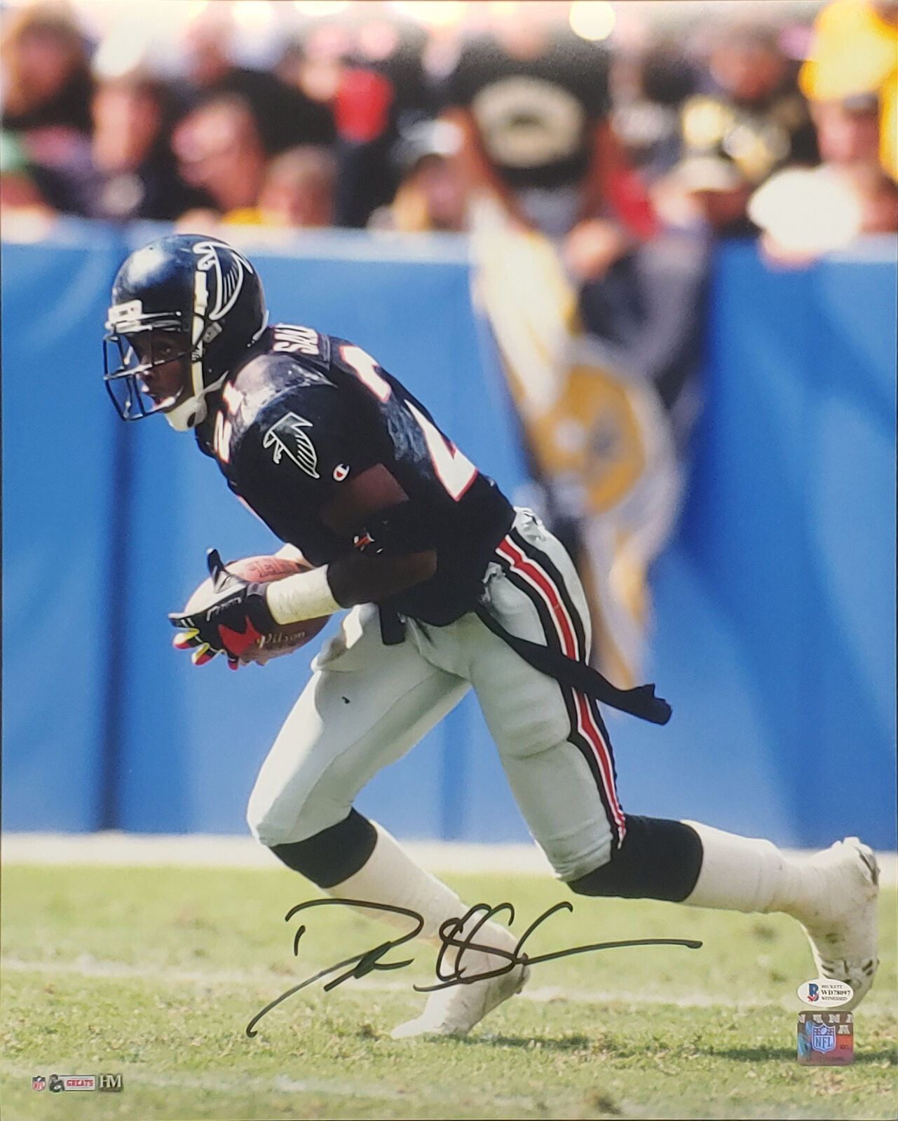 Falcons Deion Sanders Authentic Signed 16x20 Vertical Photo Poster painting BAS Witnessed