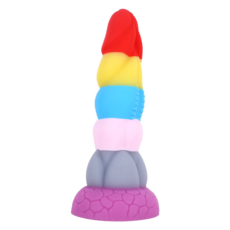 Rainbow Prisoner Dragon's New Liquid Silicone Eggless Monster Dildo Anal Plug SM Men and Women Couples Adult Sex Products