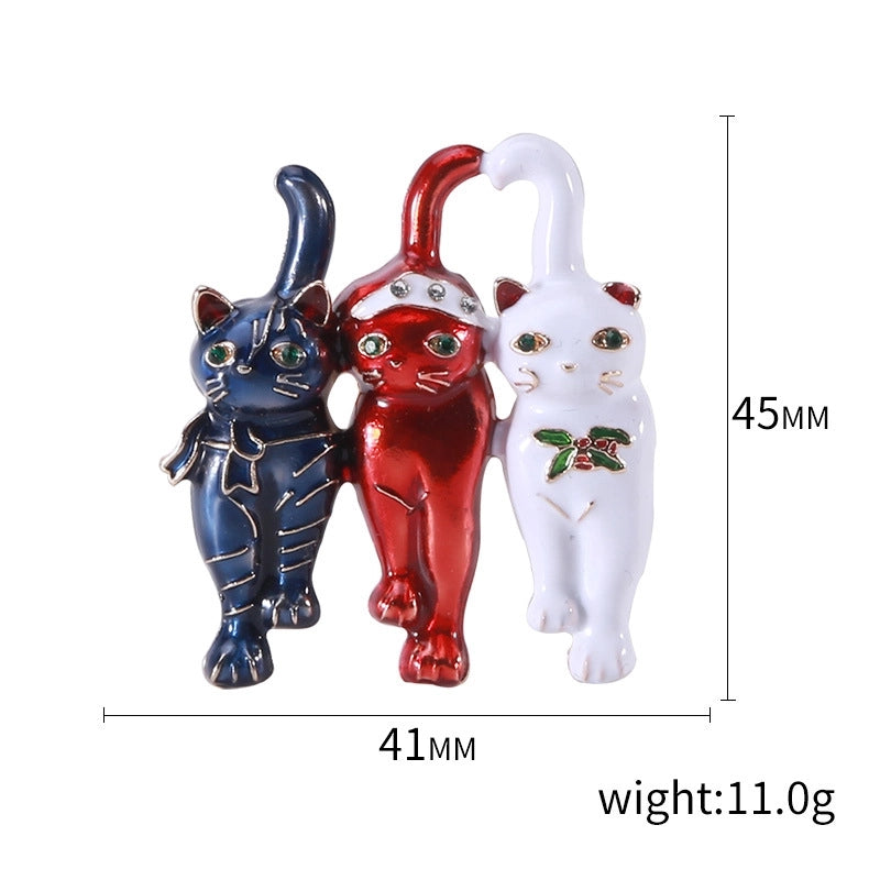 Cute Classic Style Pin Santa Claus Snowflake Elk Alloy Enamel Inlay Rhinestones Unisex Brooches