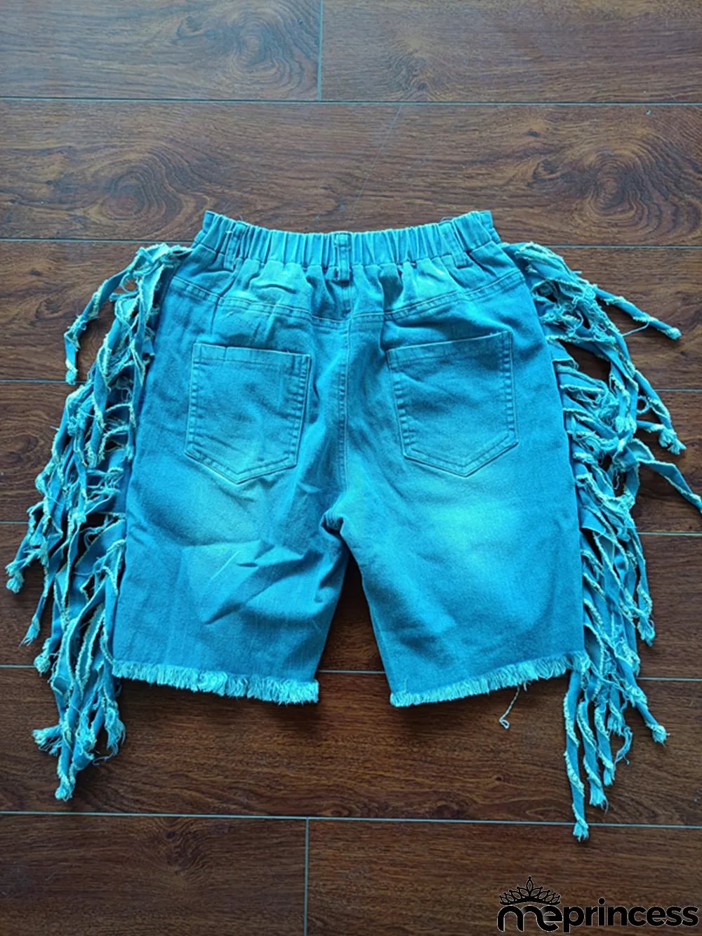Summer Denim Stretch Pants Tassel Denim Stretch Knee-Length Shorts