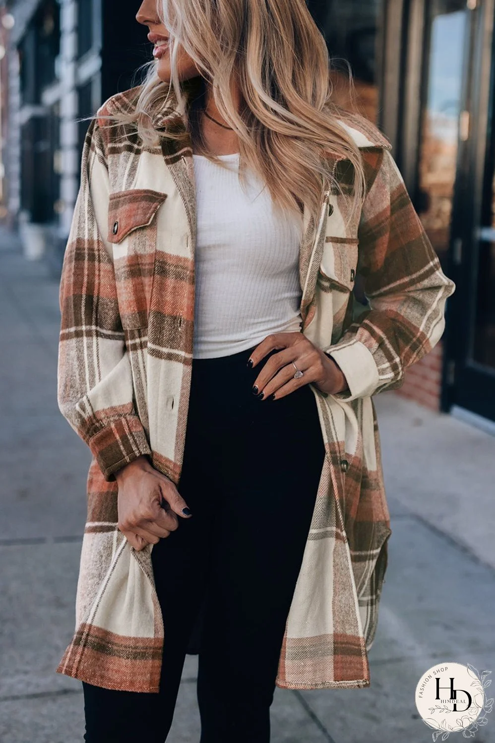 Warm Plaid Shirt Jacket for Fall