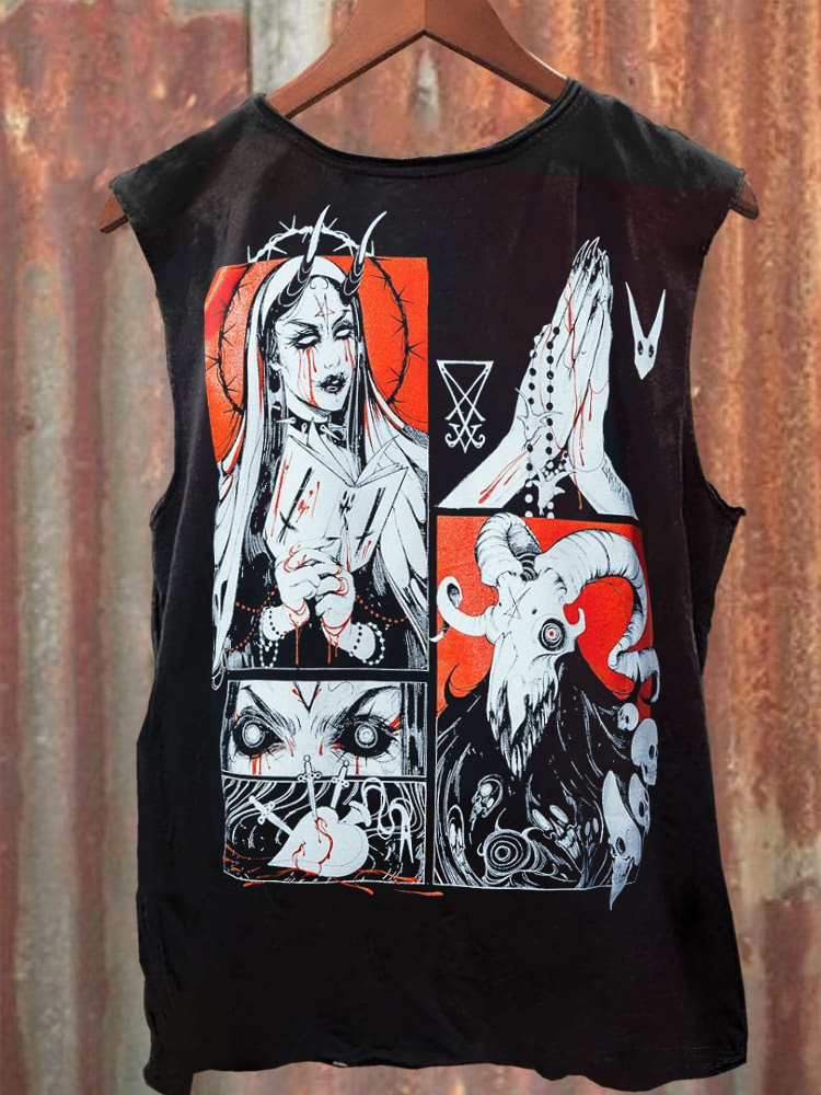 Unisex Satan Double-Sided Printed Casual Vest / Rvogue / Rvogue
