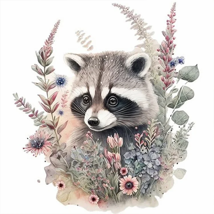 Cartoon Raccoon 30*30CM (Canvas) Full Round Drill Diamond Painting gbfke