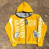 Street Rhinestone Zip-Up Hoodie