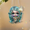 Diamond Painting Acrylic Mermaid Girl Hanging Pendant