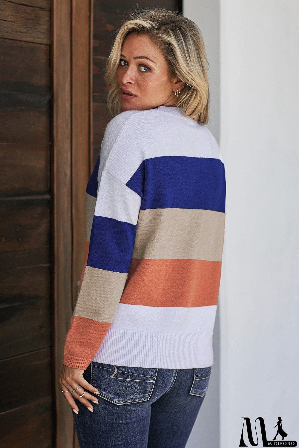 MidiSono - Catch Feels Colorblock Sweater