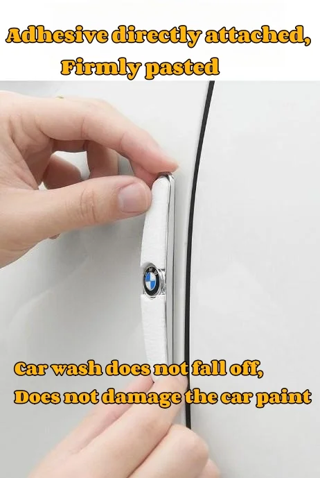 Car door anti-collision strip metal car logo protective decorative strip