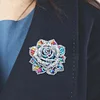 4Pcs Diamond Painting Brooch Rose Flower Brooch Jewelry Kit DIY Diamond Pins
