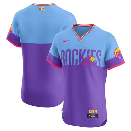 Men's Colorado Rockies  Purple/Light Blue 2025 City Connect Elite Jersey
