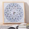 DIY Diamond Painting White Flower Wall Clock Craft Art Decor
