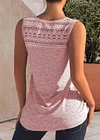 Plus Size Lace Stitching Solid Tank Top