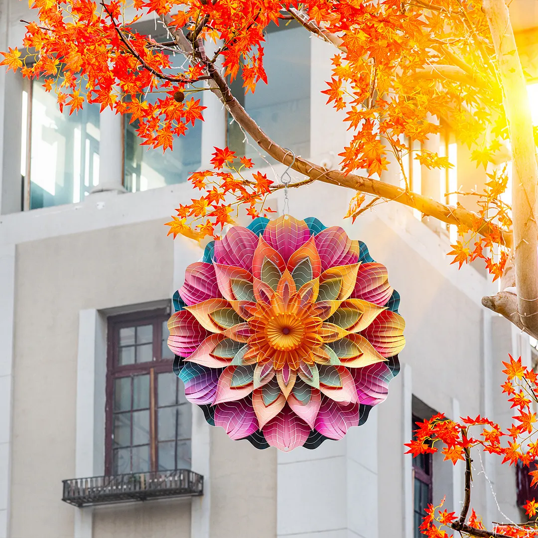 Mandalas Hanging Wind Spinner 360 Degree Rotating 3D Garden Wind Spinners 10-Inch Hanging Wind Catcher Art Gift for Home Garden Halloween Christmas (10)