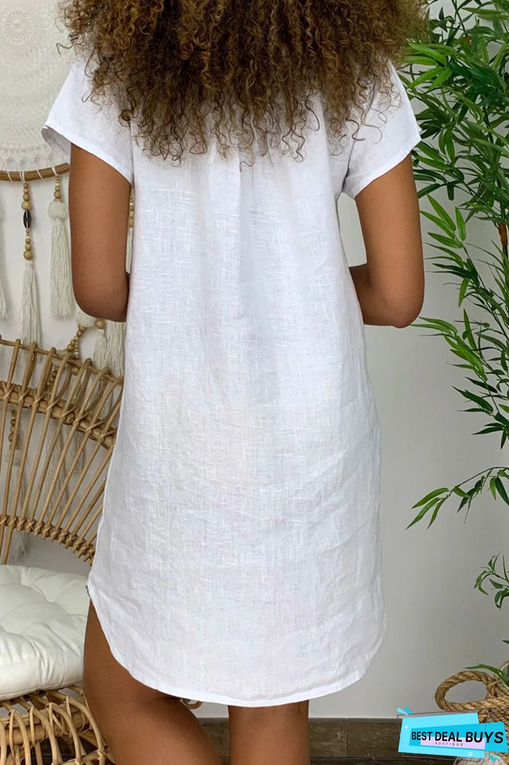 Fashion Casual Solid Patchwork V Neck Lantern Skirt Dresses(8 Colors)