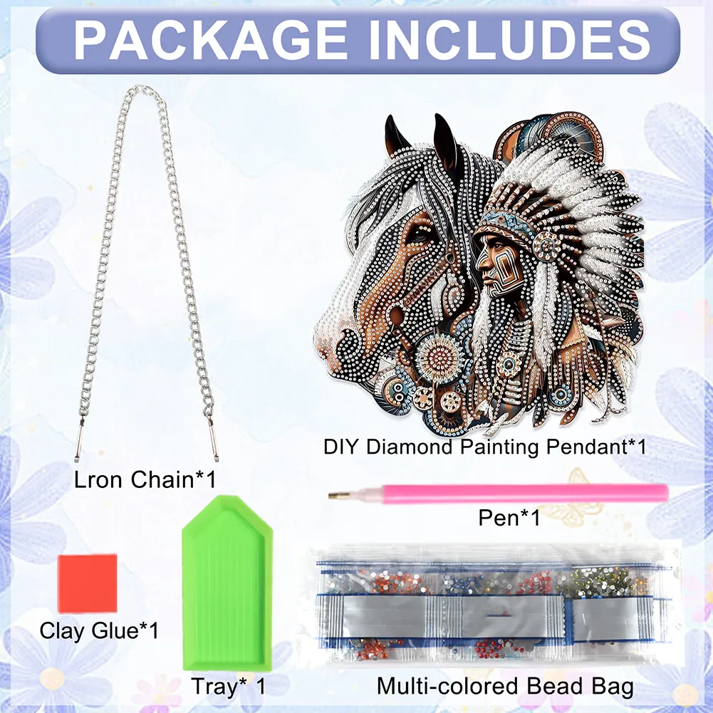 Indians 2D Flat DIY Rhinestone Diamond Art Pendants DIY Home Decor Hanging Charm