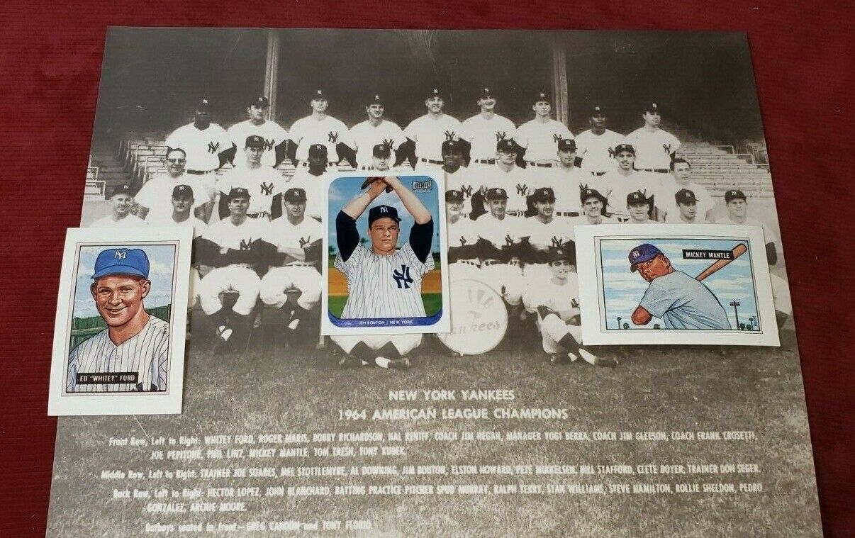 Baseball LOT 1964 New York Yankees Team Pic Mickey Mantle Whitey Ford Jim Bouton