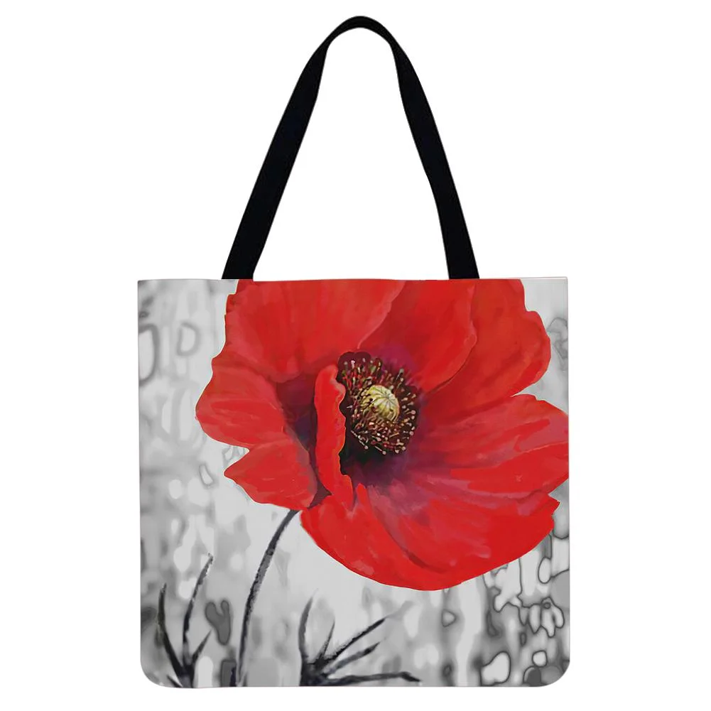 Linen Tote Bag -  Poppy