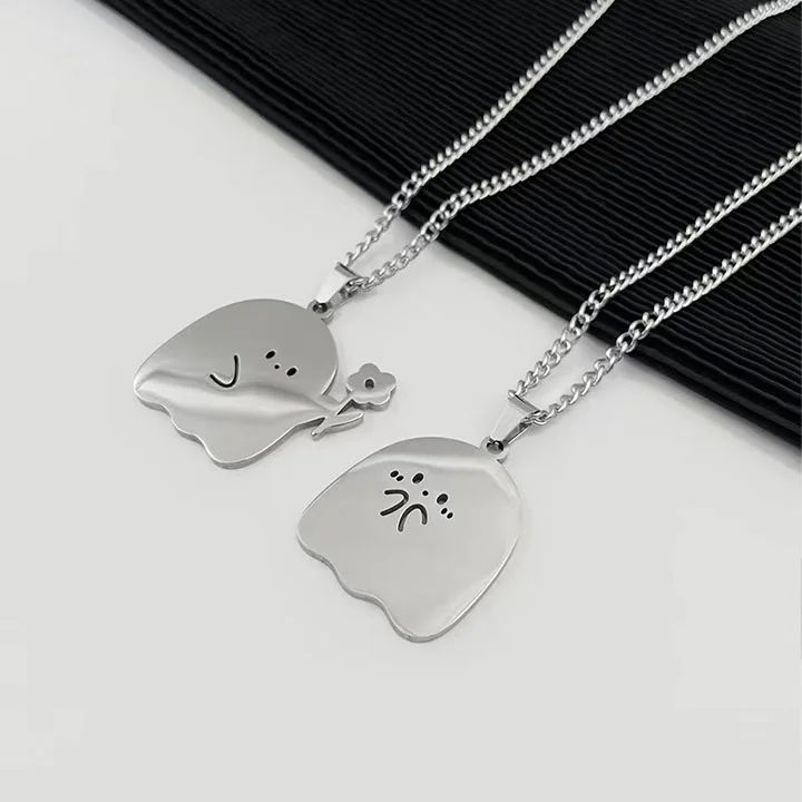 👻Early Halloween Sale 👻 Customized Matching Boos Necklace( 2 necklace in 1) 