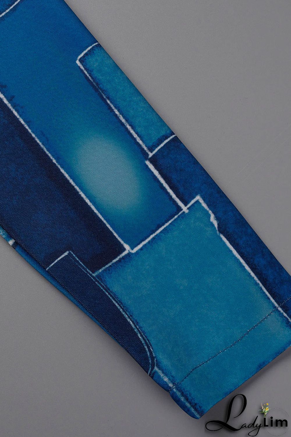 Camel Casual Print Patchwork Buttons Turn-back Collar Long Sleeve Two Pieces