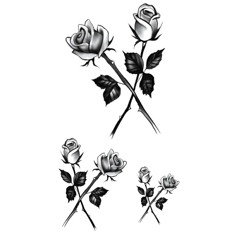 Waterproof Temporary Tattoo Stickers Black Somnus Flower Plant Small Size Tatto Flash Tatoo Fake Tattoos for Man Kid Girl Women