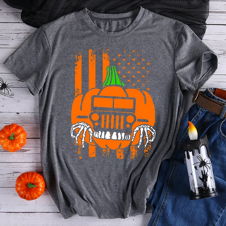 Halloween Pumpkins Jeeps   T-Shirt Tee-07352