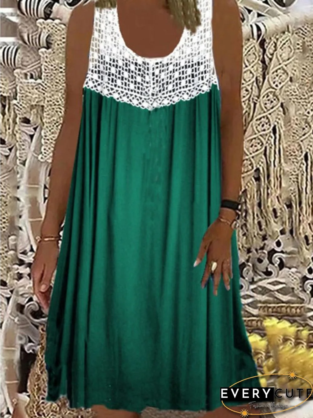 Women'S Dresses Round Neck Sleeveless Casual Dress