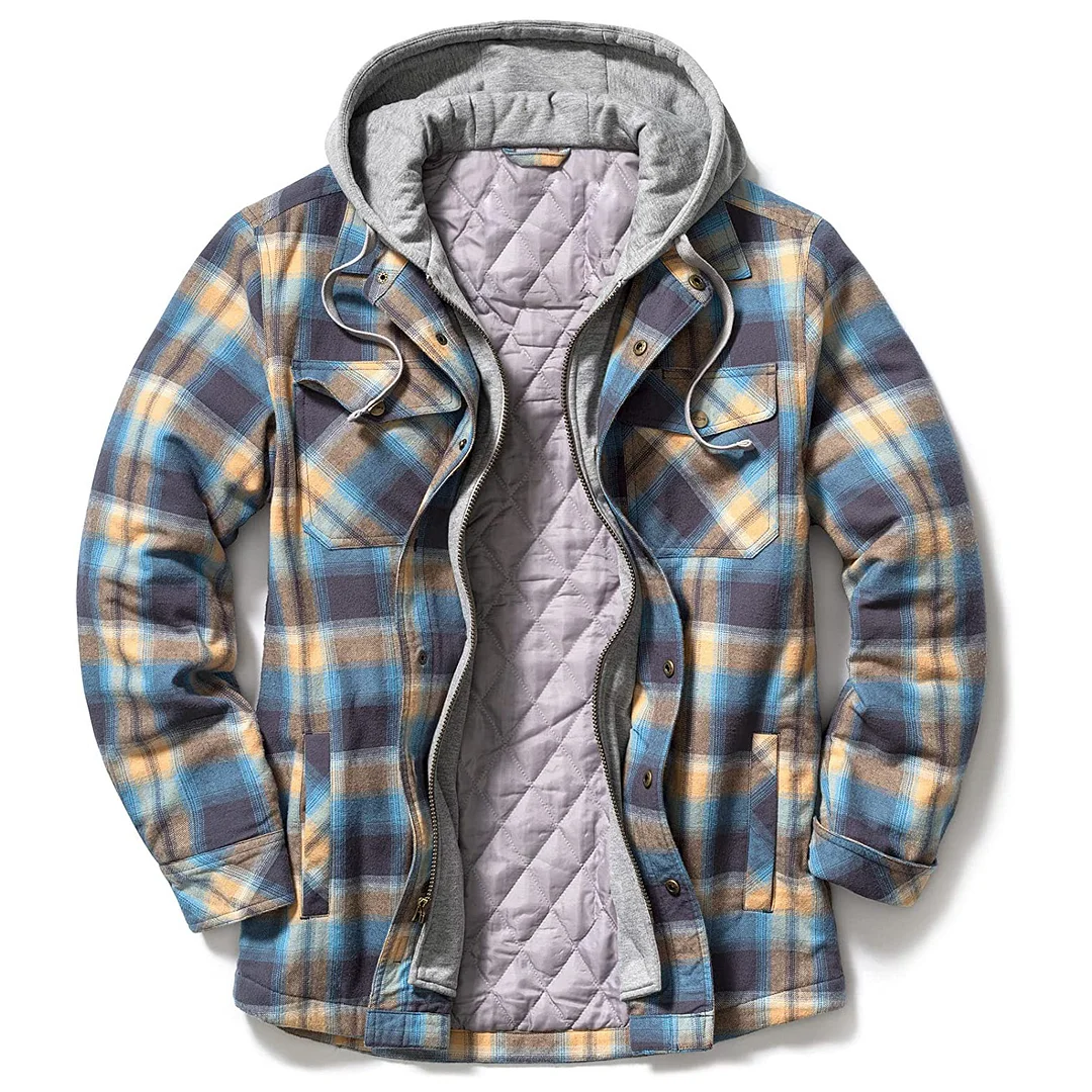 Check Hooded Jacket-barclient