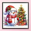 Xmas Tree Snowman-Partial 11CT Stamped Cross Stitch Bead Embroidery 36*36cm/14.17*14.17in tapestrymarket
