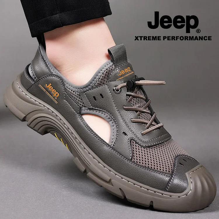 Jeep®-nowa miękka podeszwa, męskie skórzane sandały sportowe i rekreacyjne