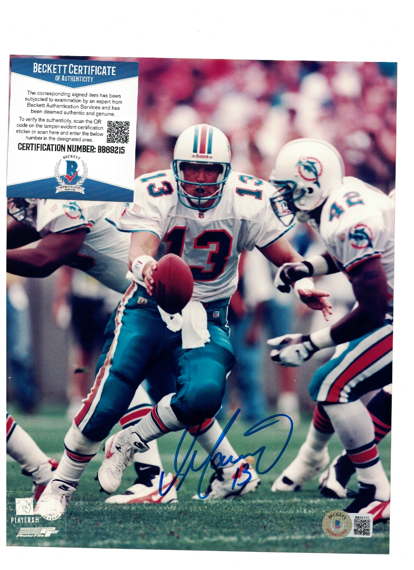 Dan Marino Miami Dolphins Signed 8x10 Photo Poster painting Beckett Certified FX53