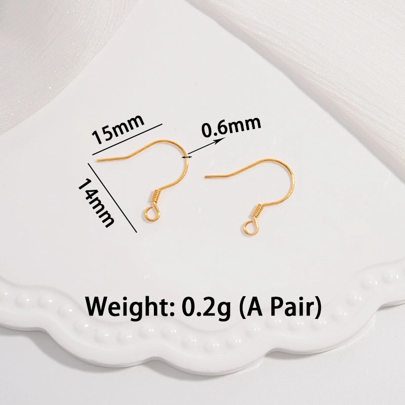 1 Pair 925 Sterling Silver 22K Gold Plated Rose Gold Plated Rhodium Plated Geometric Hook Earring Findings Jewelry Accessories