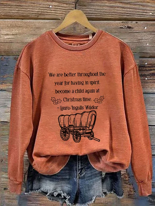 Women's Western Christmas Printed Sweatshirt - BSRTRL0082