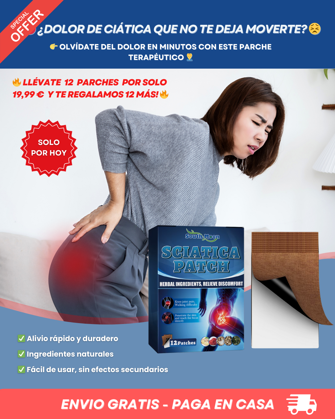 🔥Hot Sale 49% Off🔥 Immediate relief for sciatica and lower back pain – Pack of 12 patches