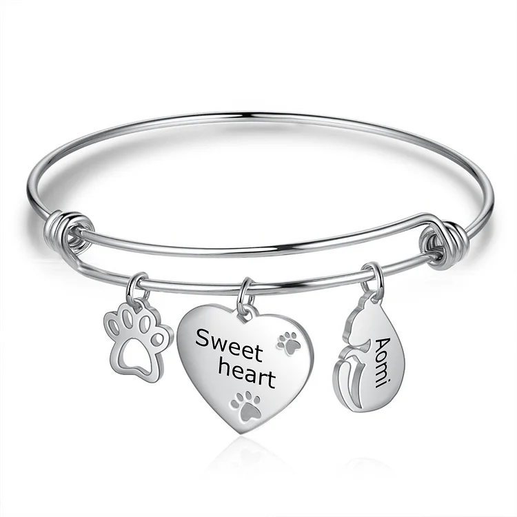 Pulsera Gato 1 nombre Personalizado con 1 Texto