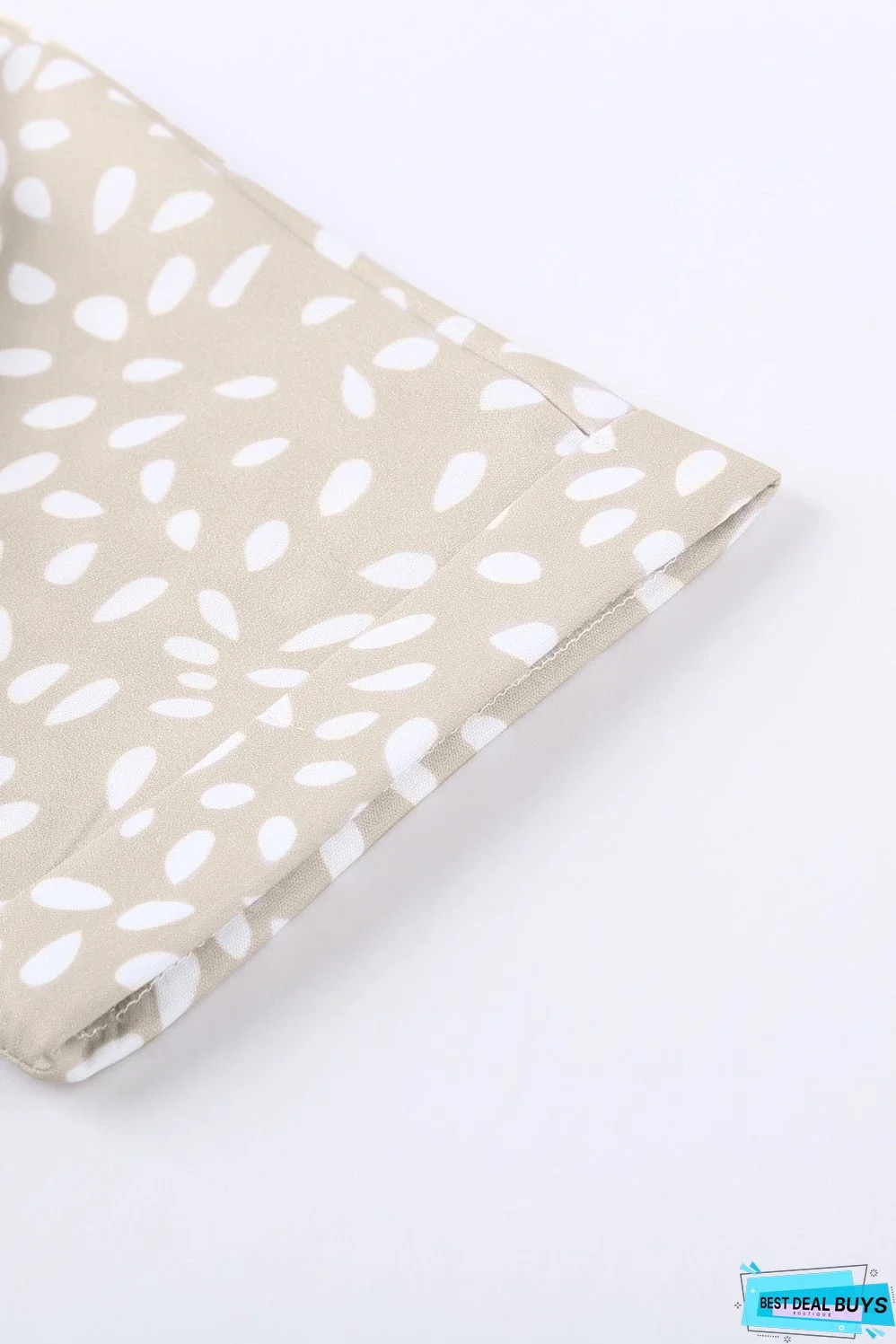 Chic Apricot Chloe Animal Print V-neck Rolled Sleeve Tunic Top