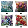 (Multi-Style) Flower Cross Stitch Pillow Cover Kit 11CT Stamped 3 Strands 45x45cm tapestrymarket