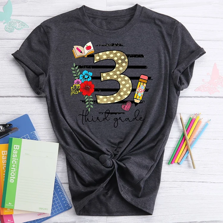 Happy First Day of Third Grade Back to School  T-Shirt Tee-07263