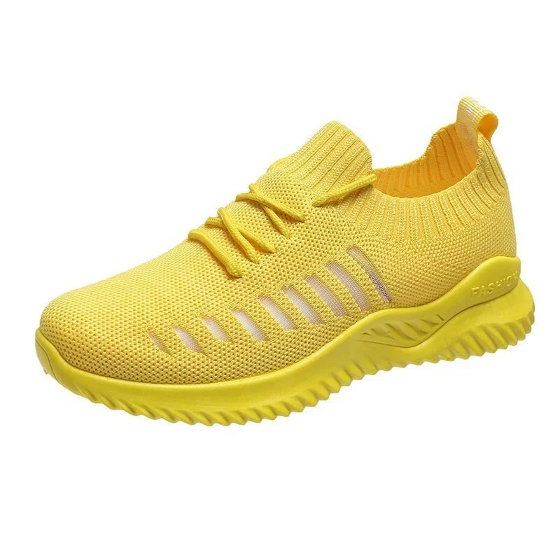 2021 Summer Women's Sneakers Women Running Sport Shoes Woman White Pink Yellow Sneakers Tennis Light Mesh Vulcanize Basket Femme