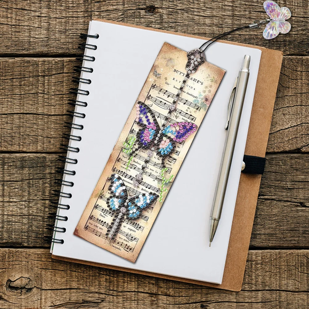 3Pcs DIY Butterfly Special Shape 5D Diamond Painting Bookmark for Book Lovers