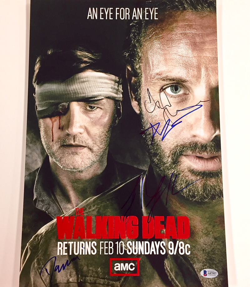 THE WALKING DEAD x5 Cast Signed 12x18 Photo Poster painting w/ Beckett BAS COA ~Lincoln & Reedus