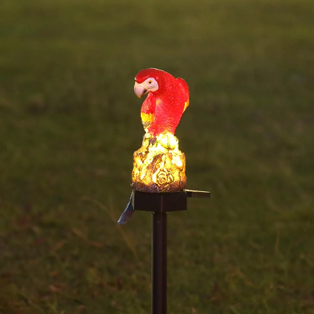 Solar Power LED Parrot Lawn Light Waterproof Garden Landscape Lamp (Red)