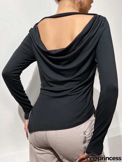 Cutout Long Sleeve T-Shirt