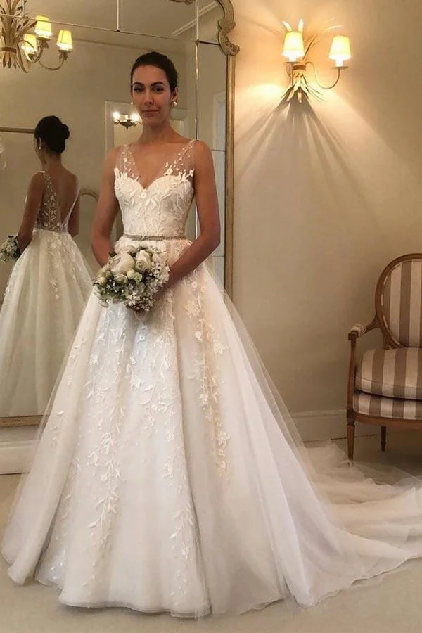 Alessandra Mock Neck 3D Lace Ball Gown Wedding Gown by Calla Blanche Bridal  | Amazing Designer Wedding Gowns