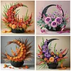 (US Only)4pcs Flower Basket - Diamond Painting - Partial Special Shaped Drill (Canvas|30*30cm)