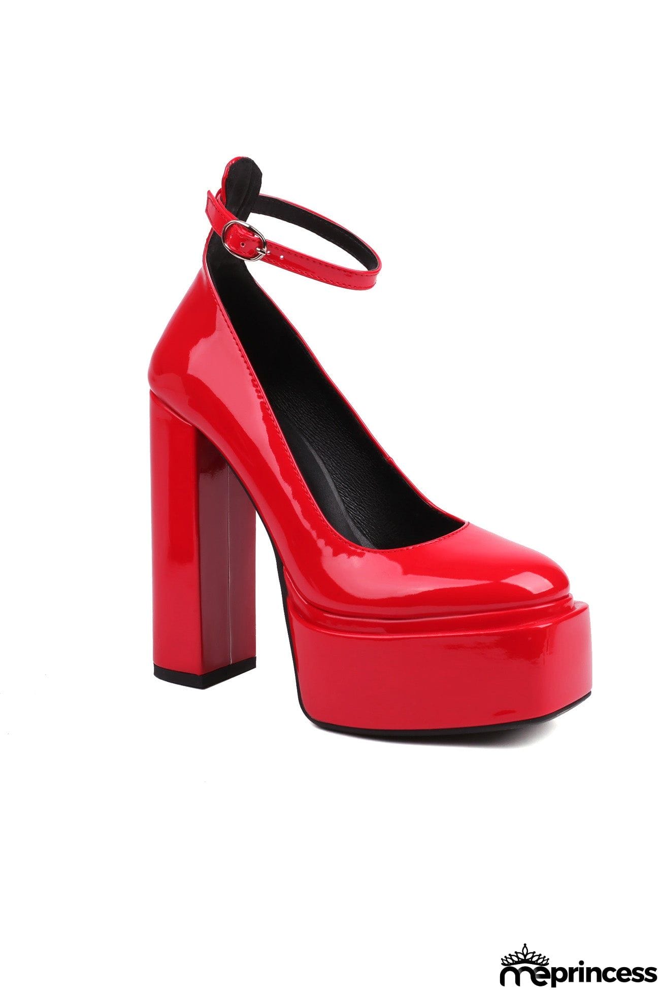 Ankle Strap Platform Chunky Heel Pumps