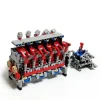 Inline 6 Cylinder 4-Stroke Engine Match 4 Speed Engine Sequential Gearbox MOC Building Block Bricks DIY Assembly Model